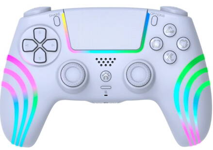 PS4 bezdrátový ovladač bílý s RGB podsvícením PS4 bezdrátový ovladač bílý s RGB podsvícením